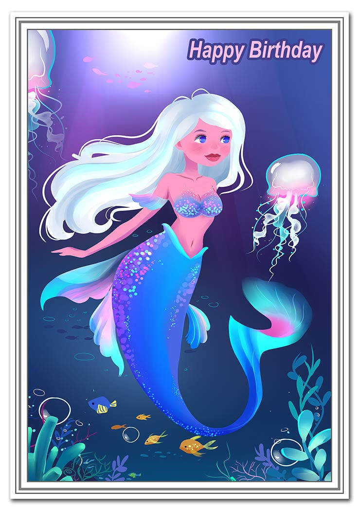 Carte D'anniversaire Sirène Pour Fille De 7 Ans – Thème Sous-marin