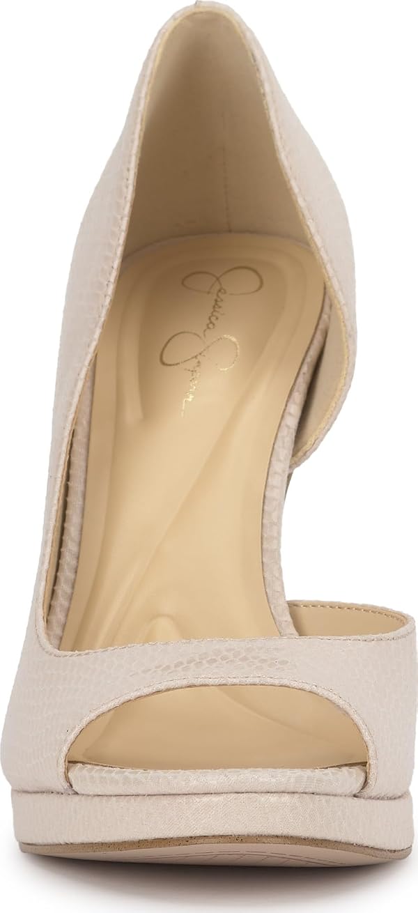 Jessica Simpson Kimli Peep Toe Pump, Chalk, 9 by Jessica Simpson - Used condition - Image 2