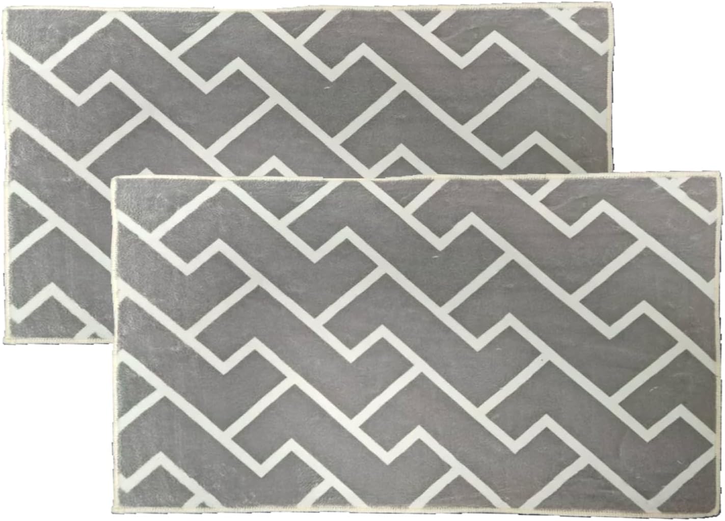 2 Pcs Front Door Mat, Non-Slip Rubber Backing, Dirt Resistant and Absorbent, Washable, Easy to Clean Low-Profile Indoor Doormat for Back Door, Entryway, Inside Entrance (Grey, 24" x 36")