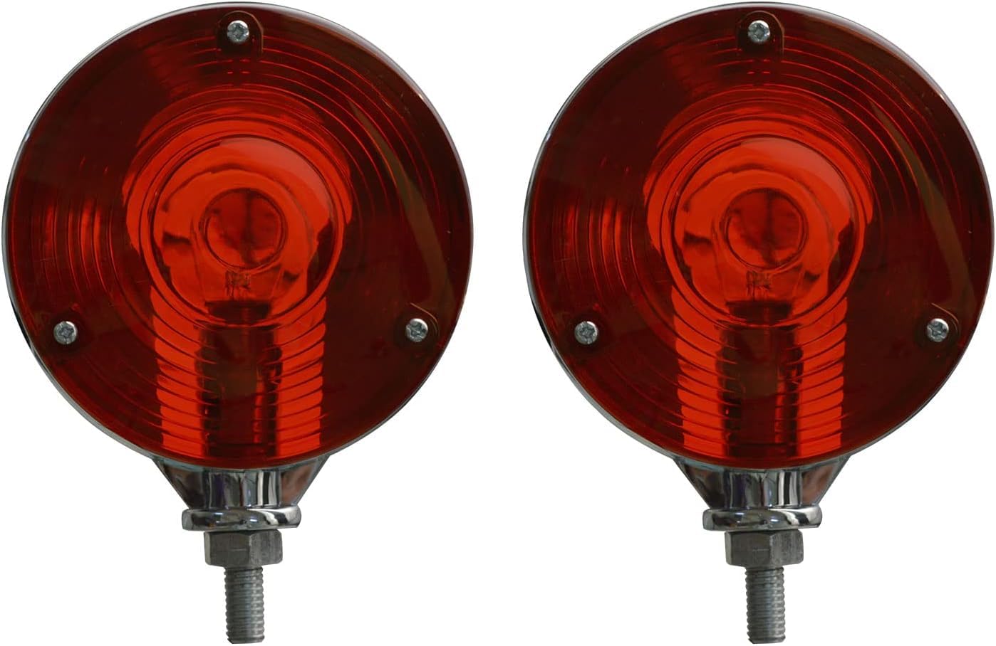 Fanali Posteriori per Trattore Gruppo Ottico Rotondo Rosso/Rosso Impermeabile con lampadine 12v Compatibile per rimorchio Camion SUV RV Fender Stop Turn Tail e Luce di parcheggio