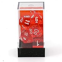 Vista 4 de Chessex Dados Translúcidos: 7pc Naranja/Blanco