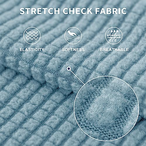 Subrtex SBTDZT0034 Couch Slipcover Rv Seater Slip Covers Loveseat Stretch Durable Sofa Spandex Elastic Furniture Protector For Settee Seat For Replacement In Livingroom, Small, Steel Blue thumb #3