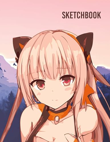 Anime Sketchbook: Pink Mountain Cat Girl - Large Blank Sketchbook - 8.5 x 11 Inches - 110 Pages (Manga Sketchbook)