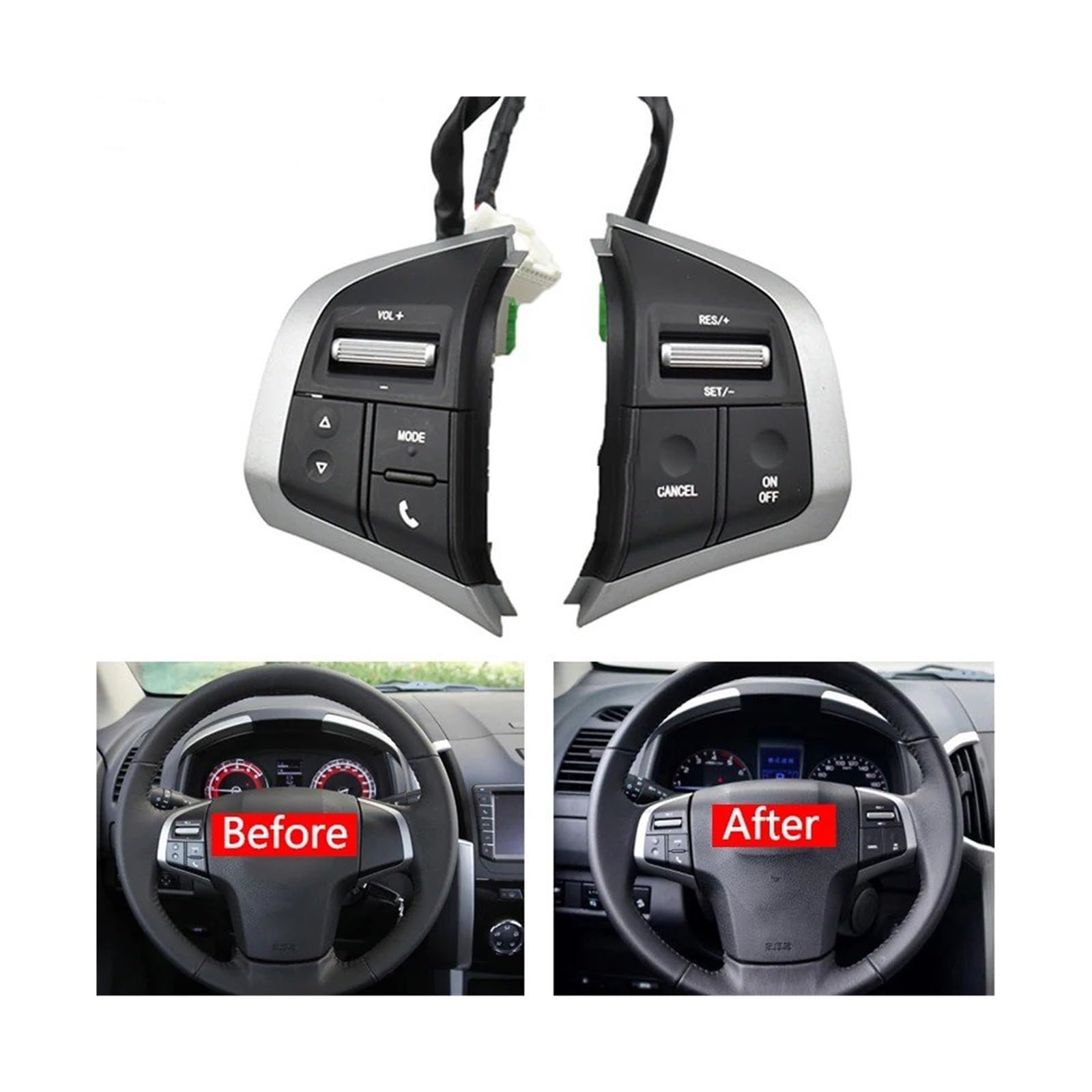 Botones Control Volante Interruptor De Volante, Botón De Control Remoto De Volumen De Audio De Crucero Para Chevrolet Dmax 2019