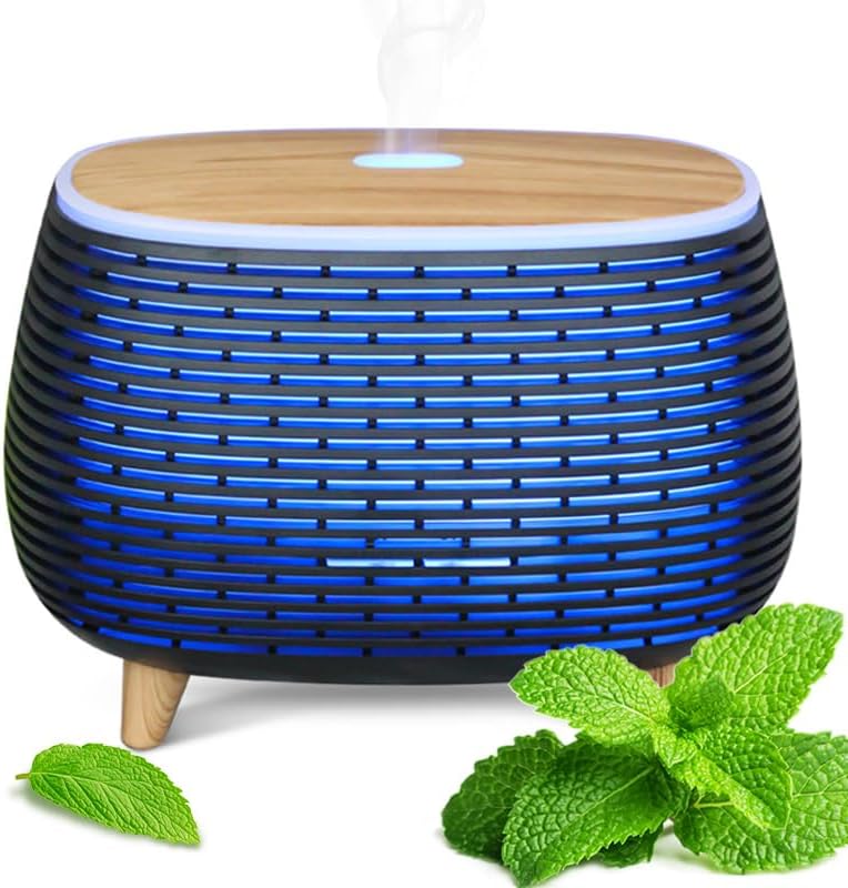 Difusor de aceite esencial, difusor de aromaterapia de 13.5 fl oz para aceites esenciales, difusor ultrasónico con 2 modos de niebla, humidificador