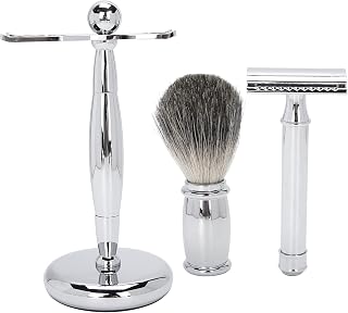 Navalha manual, escova de barbear incrivelmente afiada e porta-lâminas suaves é útil para a secagem da navalha e escova produzem espuma rica para homens para barbear
