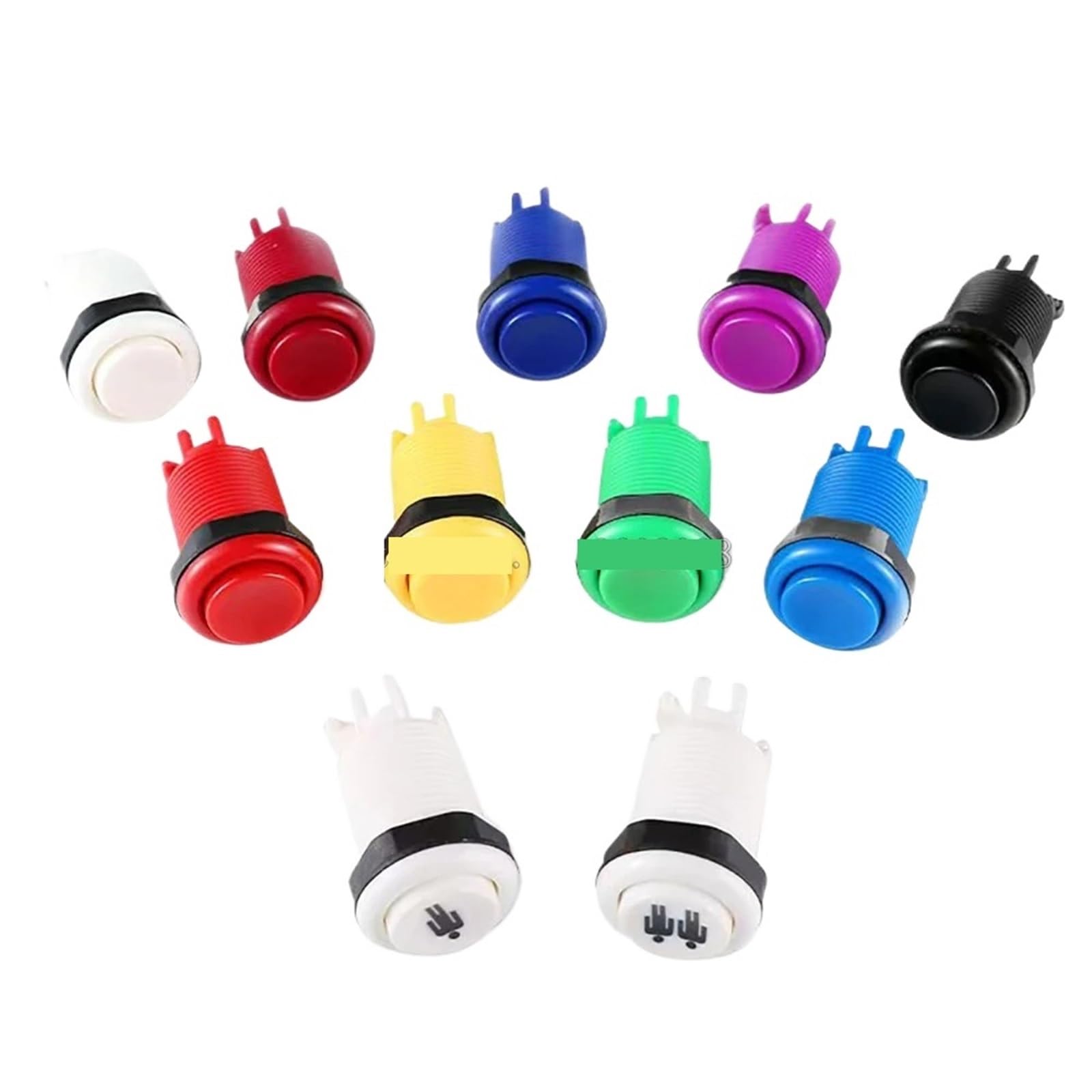 100 Pezzi 28 MM Montaggio Pulsante Stile Americano con Microinterruttore Multi Console di Gioco Arcade Parti Fai da Te (100 Pezzi Giallo)