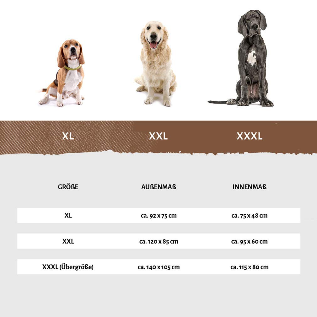 Knuffelwuff Kunstleder Hundebett Jerry XXL 120 x 85 Braun - Hundematte mit abnehmbarer Bezug - waschbar - Rutschfester Unterseite - für große, mittelgroße und kleine Hunde