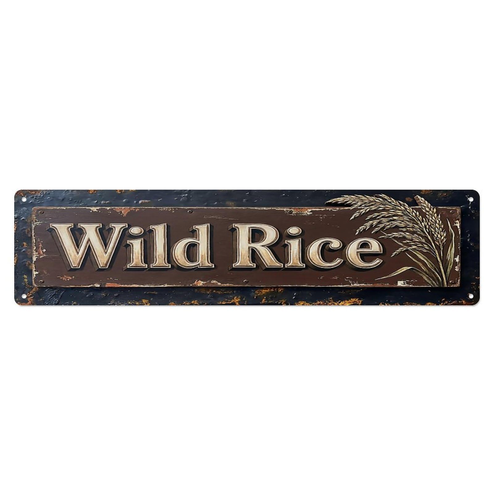Vintage Wild Rice Nutty Farmhouse Metal Tin Sign