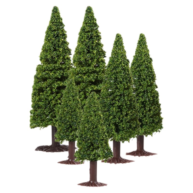 Housoutil Model Tree Model Tree, 6 Pieces, DIY Mixed Plastic Model Pine, Realistic Miniature Trees for Model Making, Model Railway, 12.5 cm + 10 cm + 9 cm