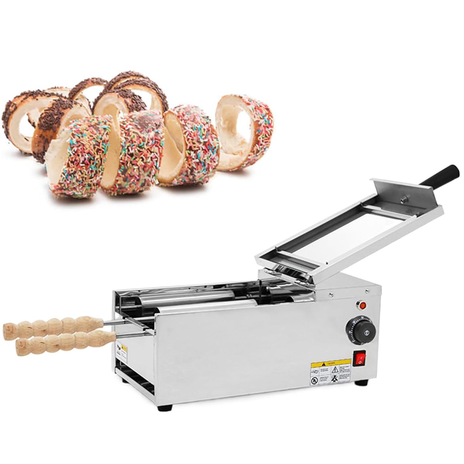 Four à Cheminée Professionnel pour Gâteaux Et Petits Pains, 1500 W, avec 2 Rouleaux Et Température Réglable, Idéal pour Restaurants, Cuisines Domestiques Et Snacks
