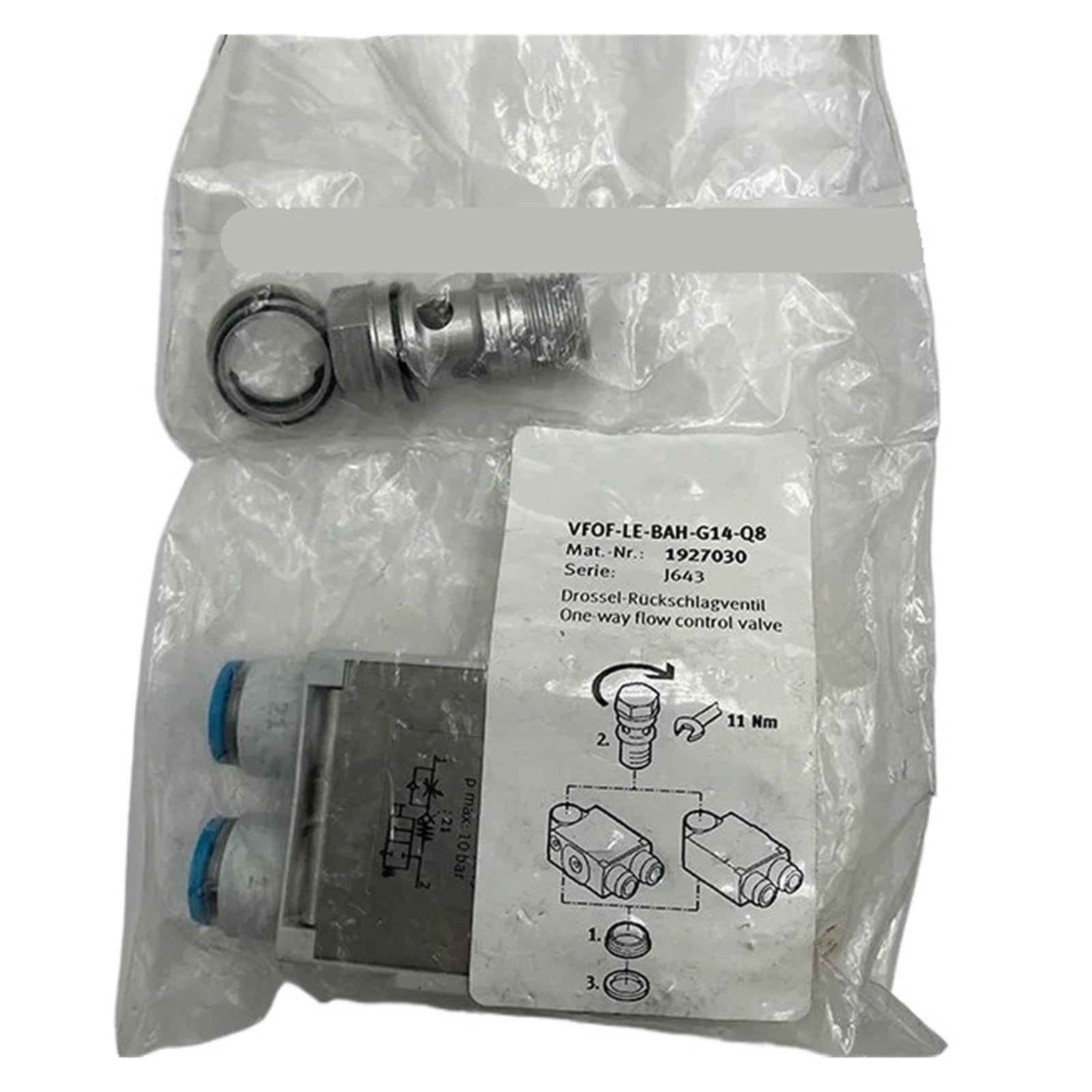 TSCFHGQI 1pcs VFOF-LE-BAH-G14-Q8 1927030 One-way Throttle Valve