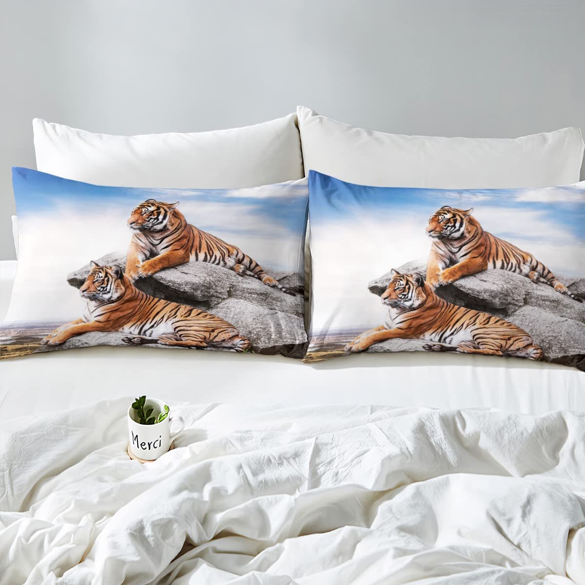 Set di biancheria da letto copripiumino per animali 3D tigre
