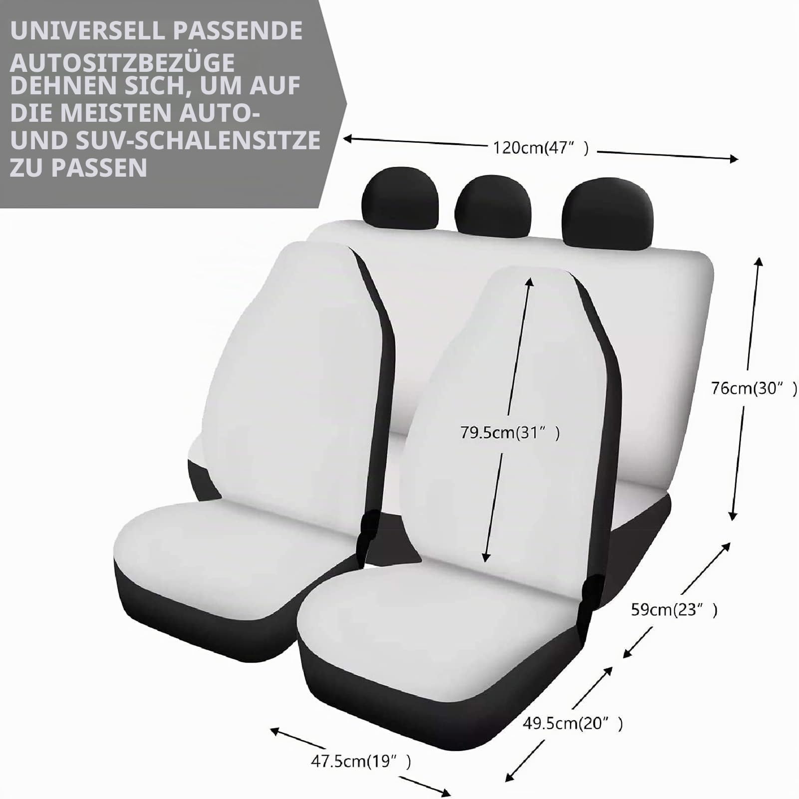 Wanyint Autositzbezüge, klassisches Leopardenmuster, komplettes Set, universelle Passform für Autos, LKWs, SUV oder Van, Wilder Geparden, Auto-Innenausstattung