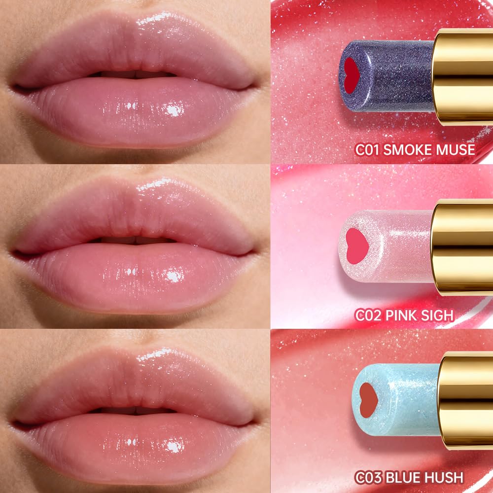 CATKIN 3pcs Bálsamo Labial Gift Set, Pintalabios y Balsamo Labial 2 in 1 | Brillo de Labios, Protector y Reparador Labial, Hidratante de Labios con Efecto Prolongado, Ingredientes Naturales, 3.4g