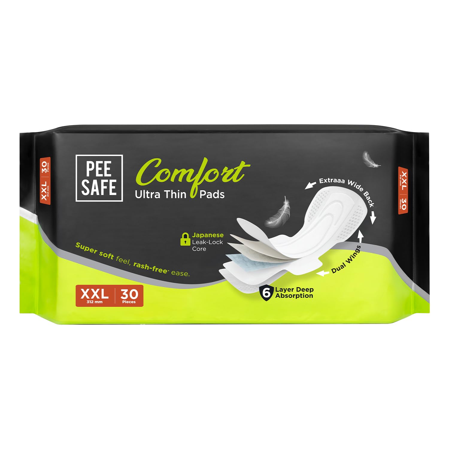 Pee Safe Ultra Thin Sanitary Pads For Women | XXL | 30 Pads For Rash Free Periods | Cottony Soft Sanitary Napkins For Ultra Comfort | Dual Wings | Toxin Free | Extra Long | Unscented-image-37