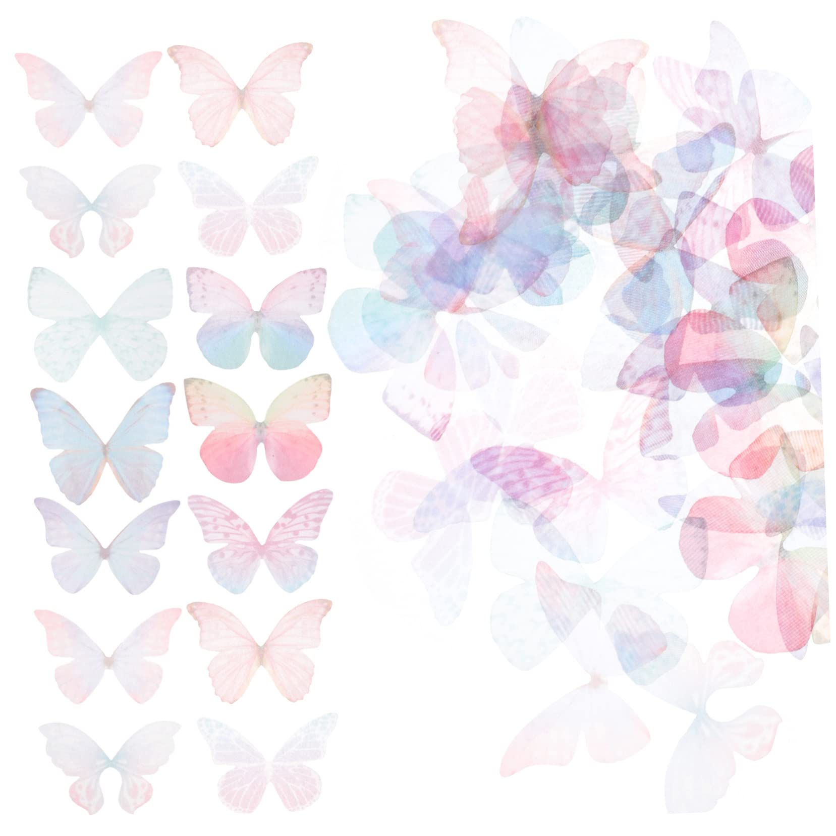 NUOBESTY 300stücke Diy Schmetterlinge Organza Zufällige Farben Für Haarschmuck Dekoration Von Hochzeiten Und Partys Kreative Bastelmaterialien
