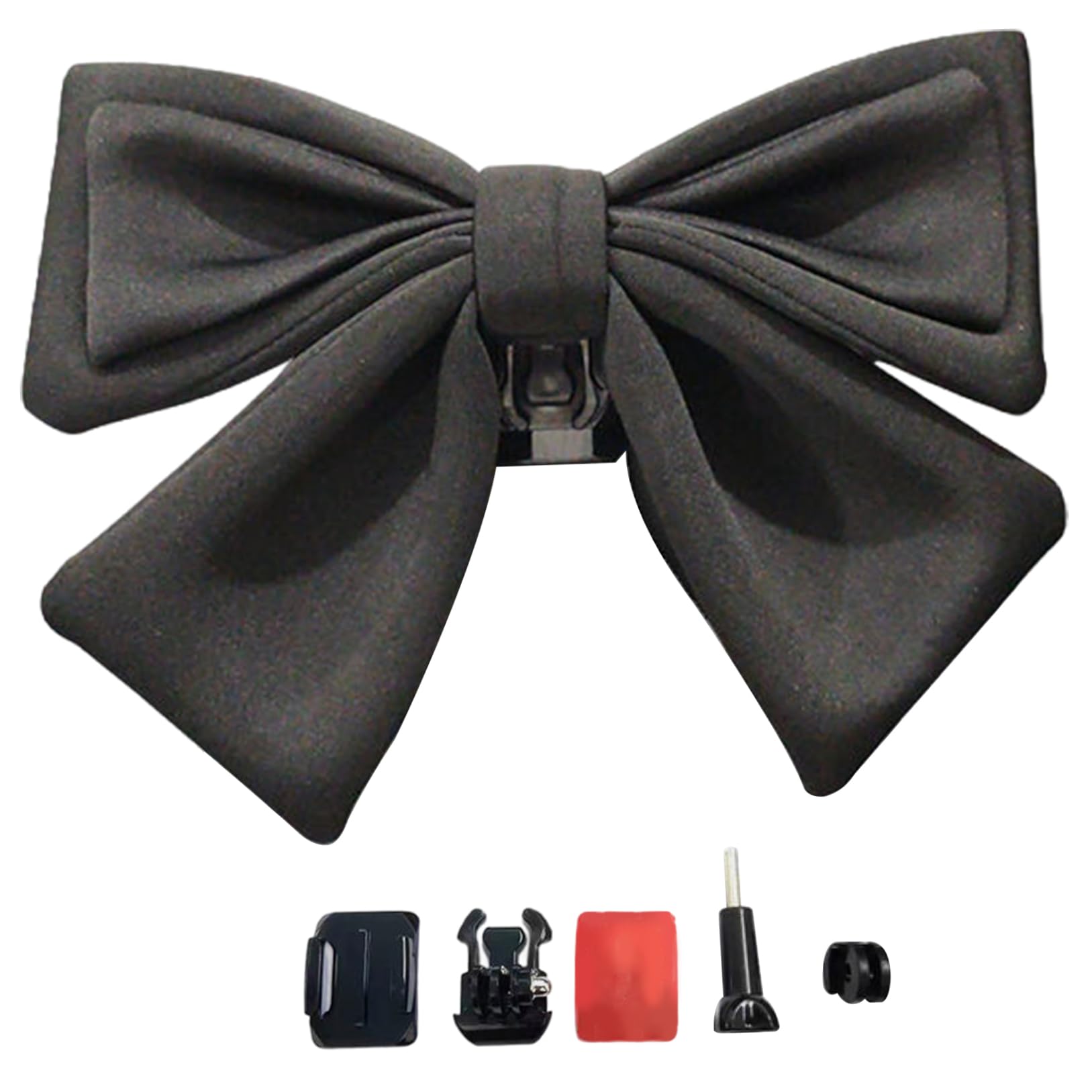 Lawnrden Bow Helmet Decorations Cute Helmet Bow Suction Cup Fitted Accessories for Ski Bike Motorcycle Black