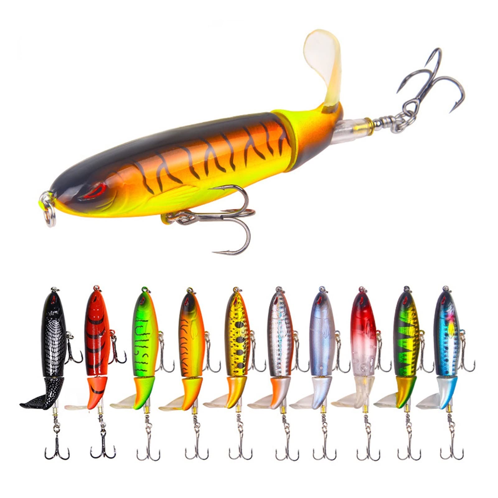 XILILHC Minnow przynęty wędkarskie 5/10 sztuk 13g/15g/35g Crankbaits, Woblery pływające górne wodne, obrotowy miękki ogon, szczupak, przynęta karpiowa, sprzęt wędkarski
