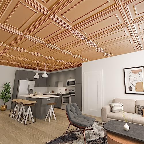Image of Art3d Drop Ceiling Tiles, 24x48in. Bronze (12-Pack)