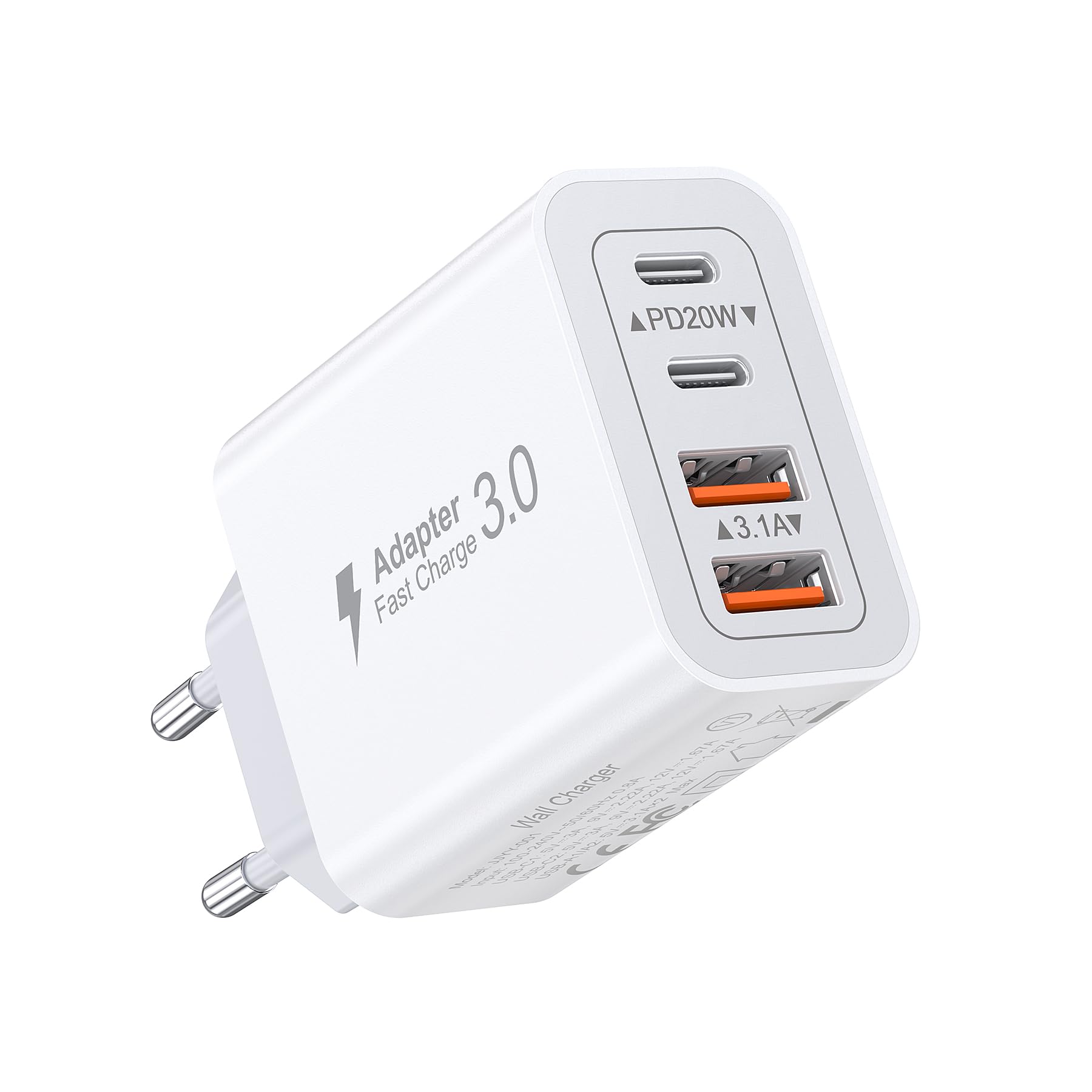 Carregador USB C de 40 W — bloco de carregamento rápido com plugue de
