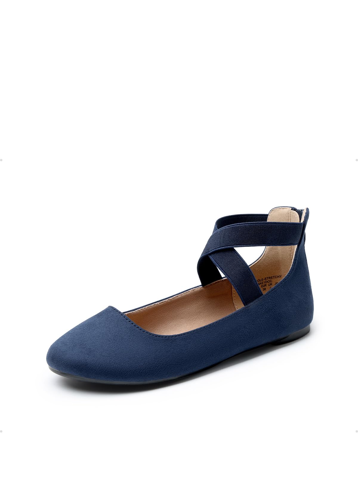 DREAM PAIRS Women's Comfortable Fashion Elastic Ankle Straps Flats Shoes