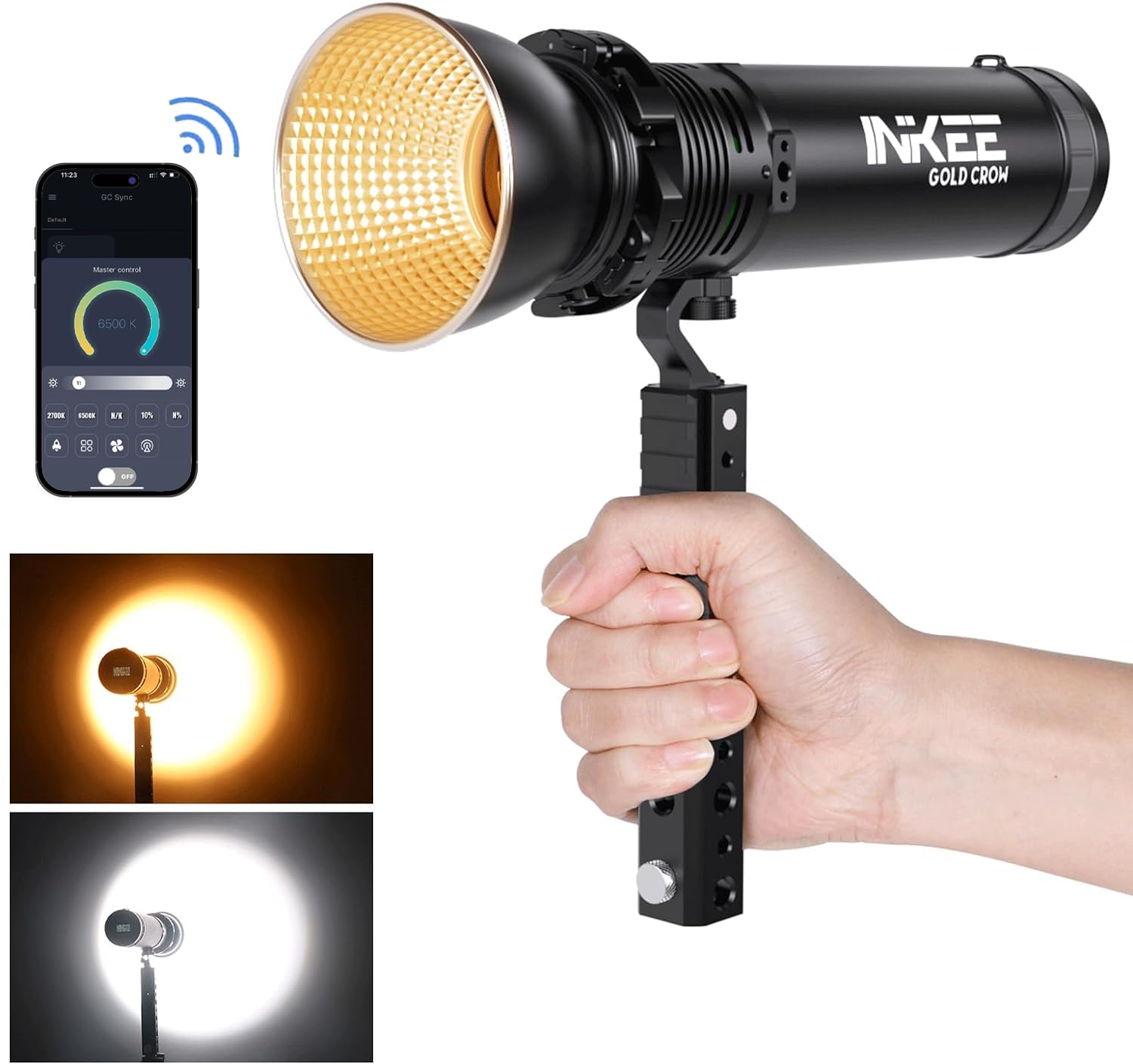 INKEE GOLD CROW 50W LEDライト INKEE Gold Crow 60W Bi Color LED Video Light,COB Portable