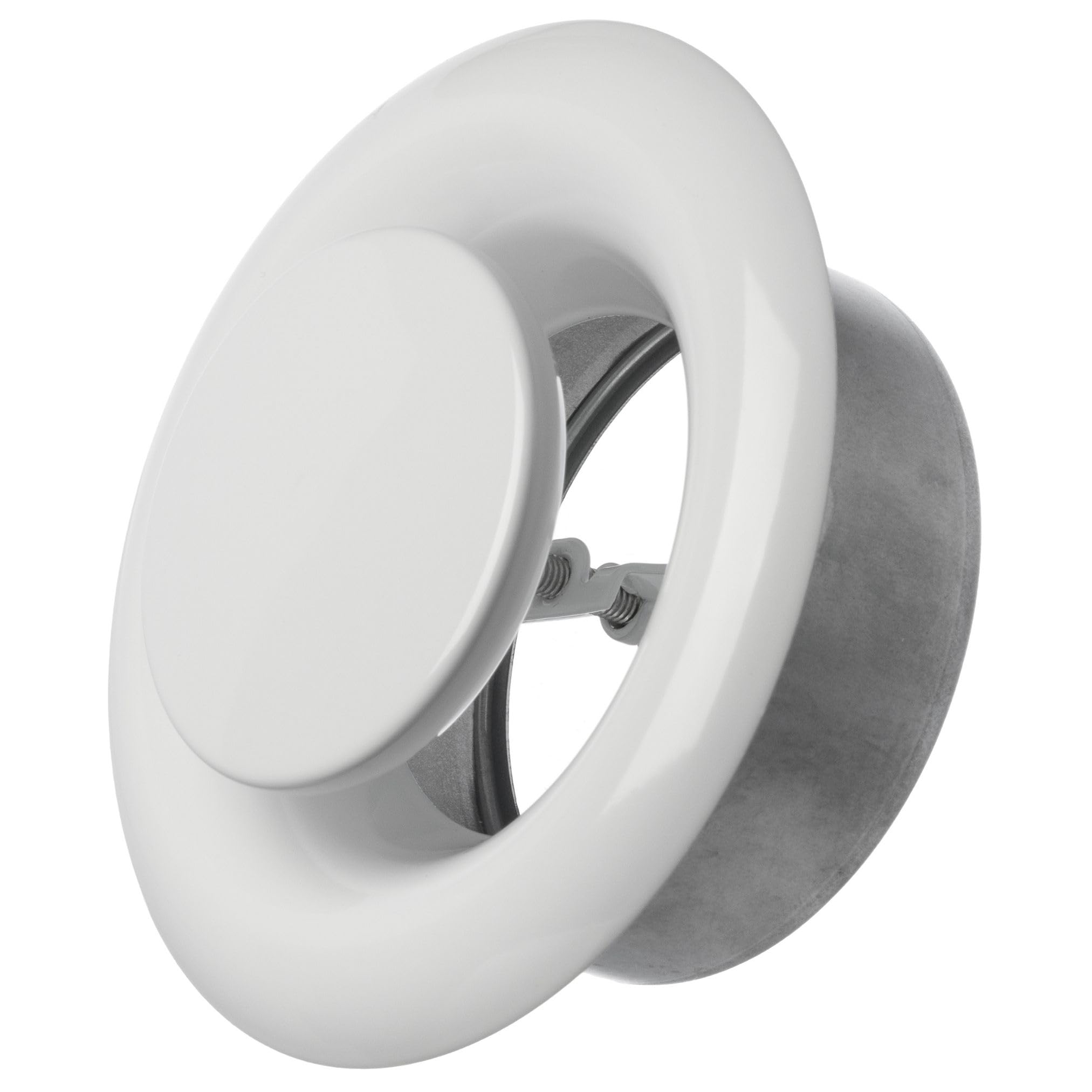 Ø 100mm / 4 inch White Metal Diffuser with Mounting Ring - Exhaust Air Valve - Ventilation Cover