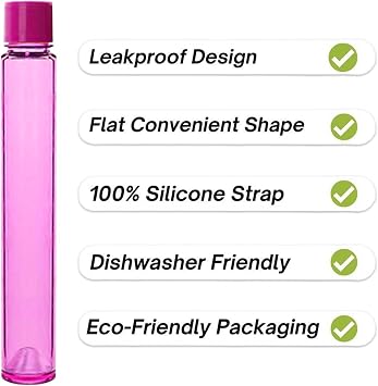 Flat Bottle - Slim, Clear Portable Cup 750ml - A5 Memo Paper, Travel Bottle