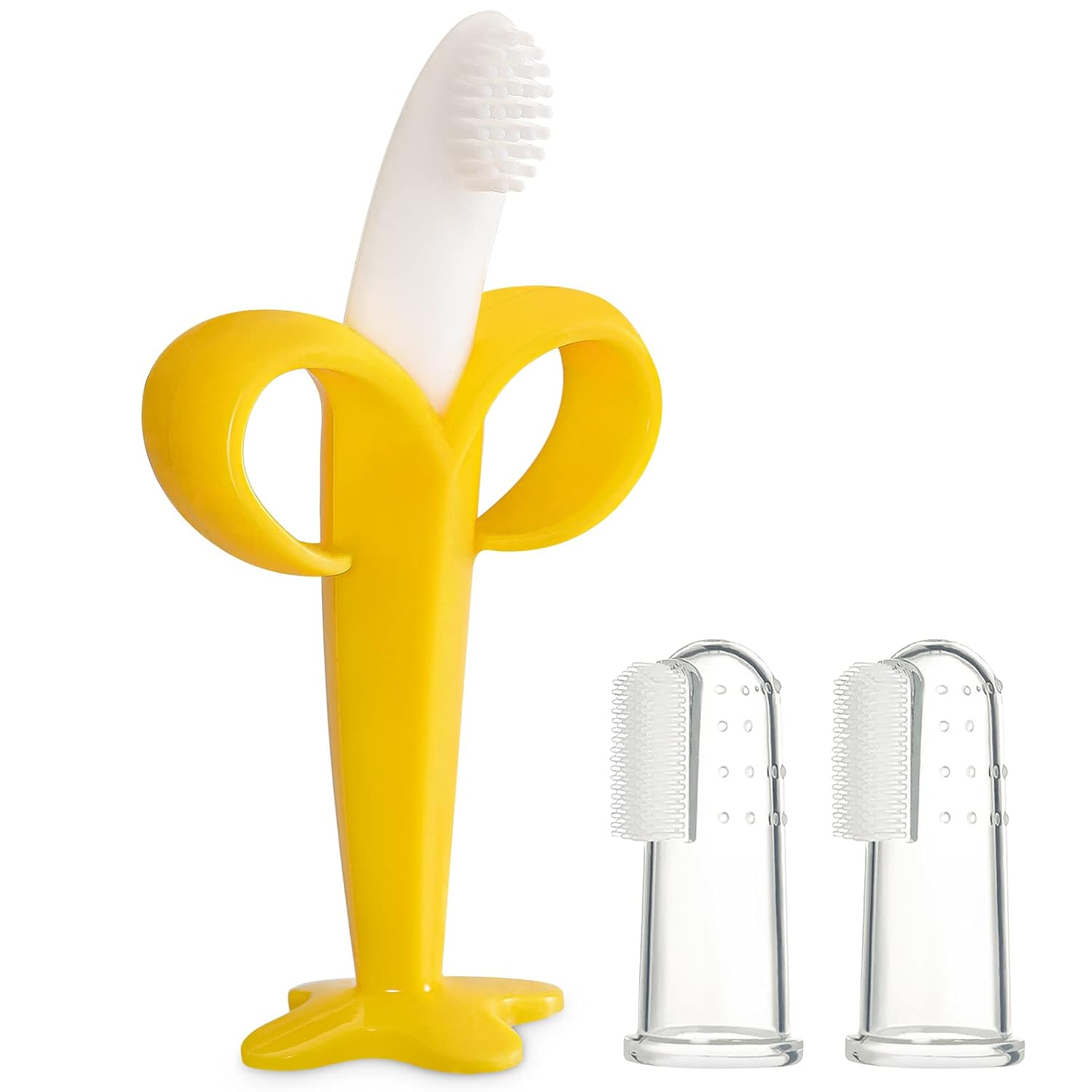 Baby Toothbrush and Banana Toothbrush,Silicone Infant Training Finger