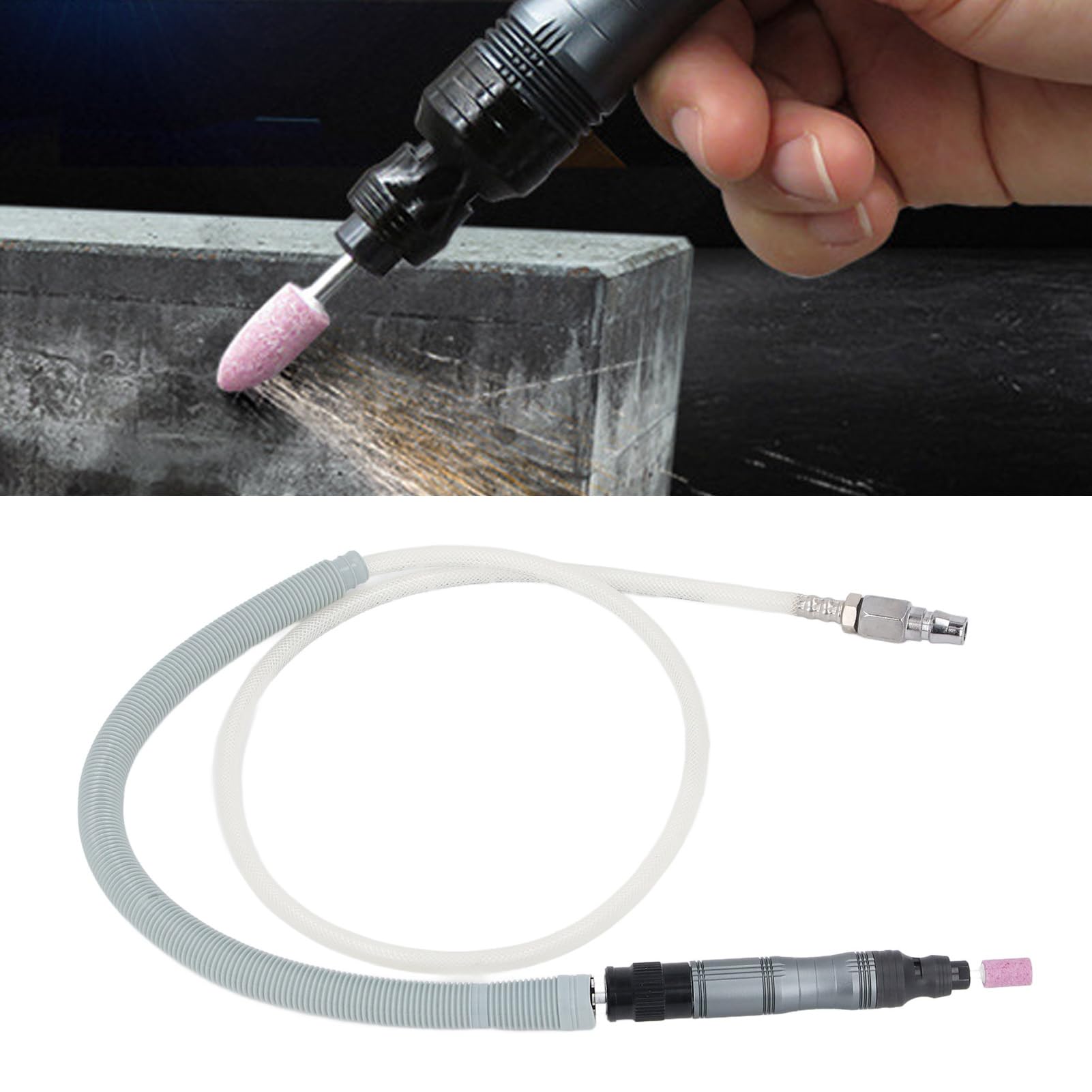 70000 RPM Mini Air Mini Air Die Grinder Kit 1/4in 70000 RPM Pneumatic Pencil with 2.38mm/3mm Collet for Cutting Polishing Welding