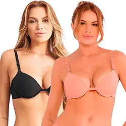 Kit 02 Sutiãs Push Up Santa Passion Com Bojo e Aro Microfibra Com Alças Reguláveis