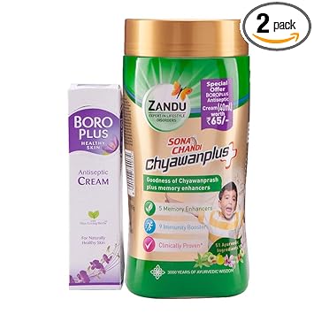 Zandu Sona Chandi Chyavanprash, 900g with Free Boro Plus Healthy Skin Ayurvedic Antiseptic Cream, 40ml