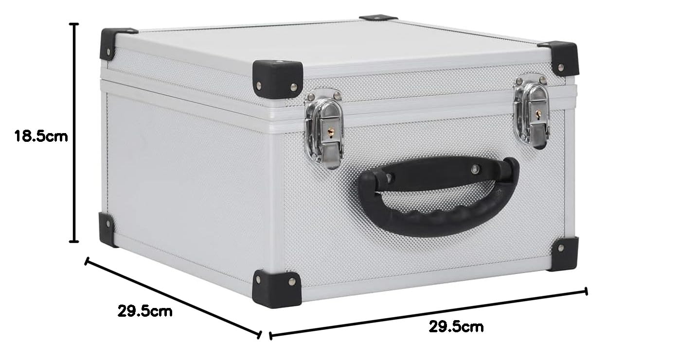 CD-Koffer für 40 CDs Aluminium ABS Silbern CD Tasche mit Aufbewahrungsplatten, Abschließbar DVD Hülle Medien Aufbewahrungs Organizer für Auto Heimbüro Reisen