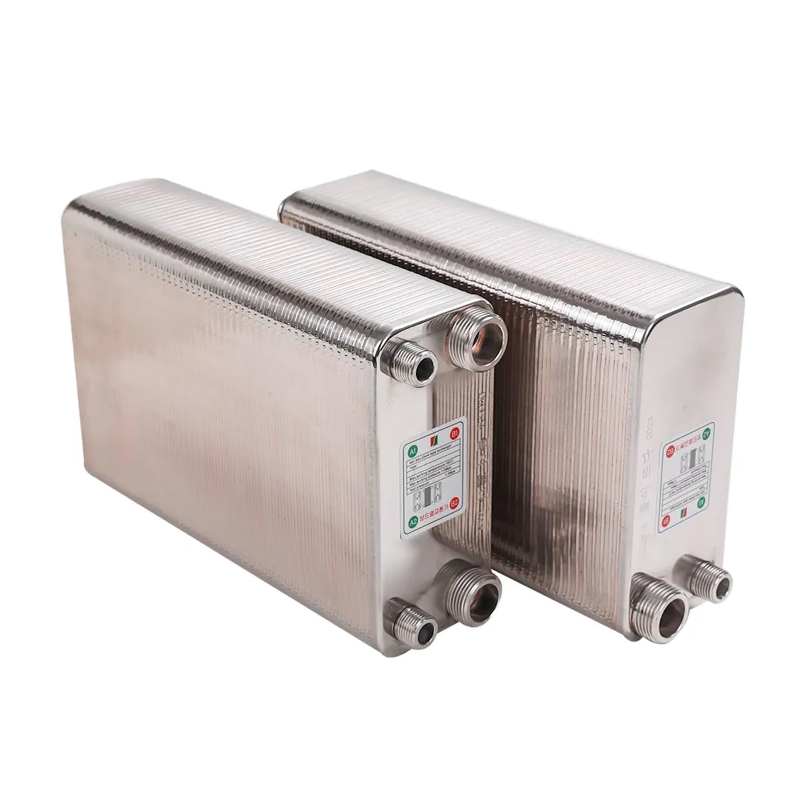 Scambiatore di calore, scambiatore di calore per piastre in acciaio inossidabile per birra per birra domestica refrigeratore per birra a controcorrente riscaldamento dell'acqua (38 piatti)