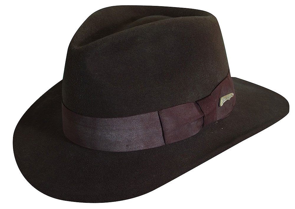 Dorfman Pacificindiana Jones Mens Crushable Wool Felt Fedora Hat