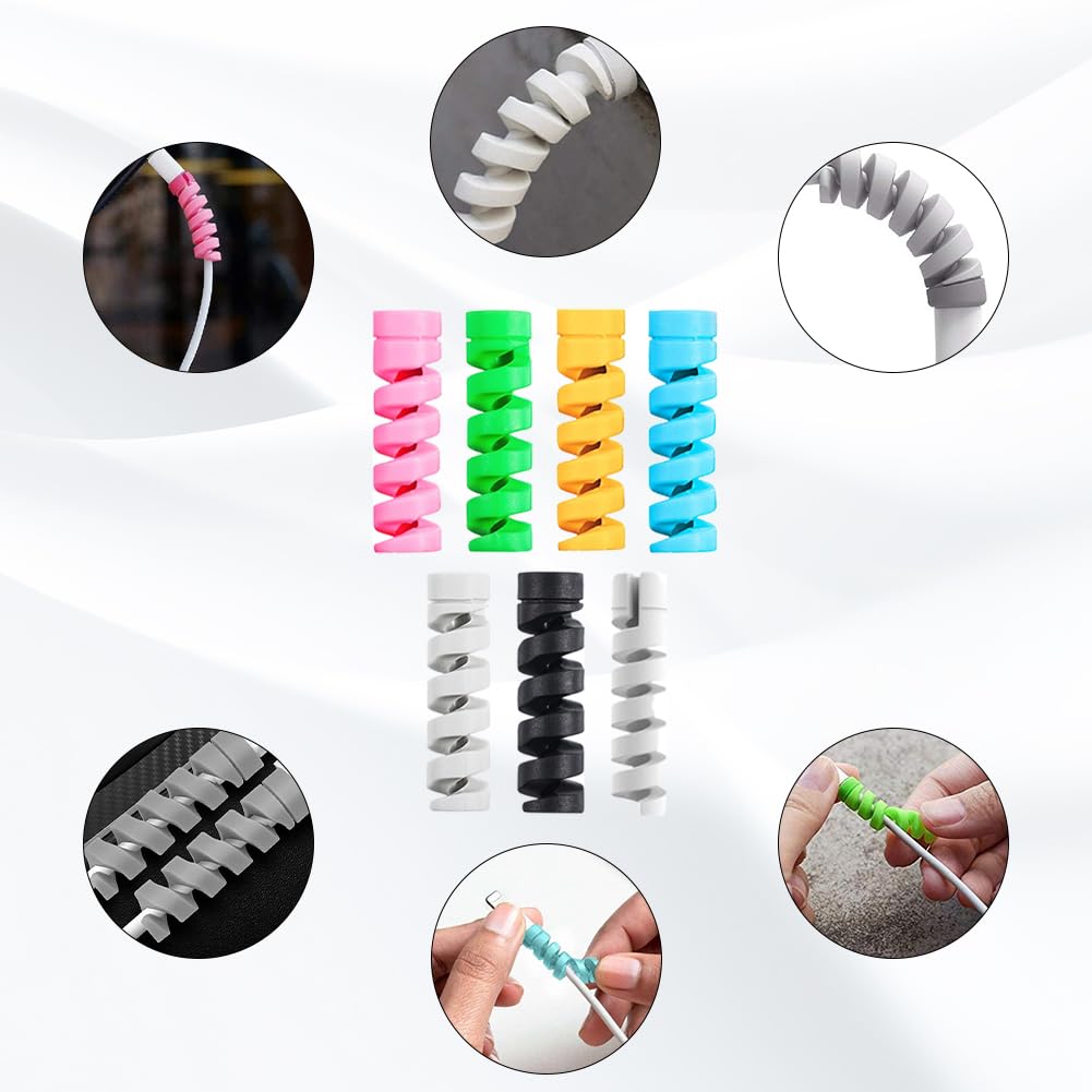 Proteggi cavo Cellulare, 14 Pezzi Salvacavo, Silicone Flessibile per Caricabatterie, Micro USB Protector