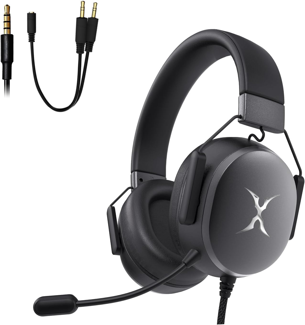BA-68 Gaming Headset for PC, PS4, PS5, Xbox, Lightweight Over-Ear Headphone with mic, 50MM Dynamic Drivers, 3.5mm Audio Jack, Soft Memory Foam Cushion, Removable Microphone BA-68 Gaming Headset for PC, PS4, PS5, Xbox, Lightweight Over-Ear Headphone with mic, 50MM Dynamic Drivers, 3.5mm Audio Jack, Soft Memory Foam Cushion, Removable Microphone