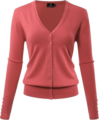 Allsense Womens Long-Sleeve V-Neck Cardigan Sweater