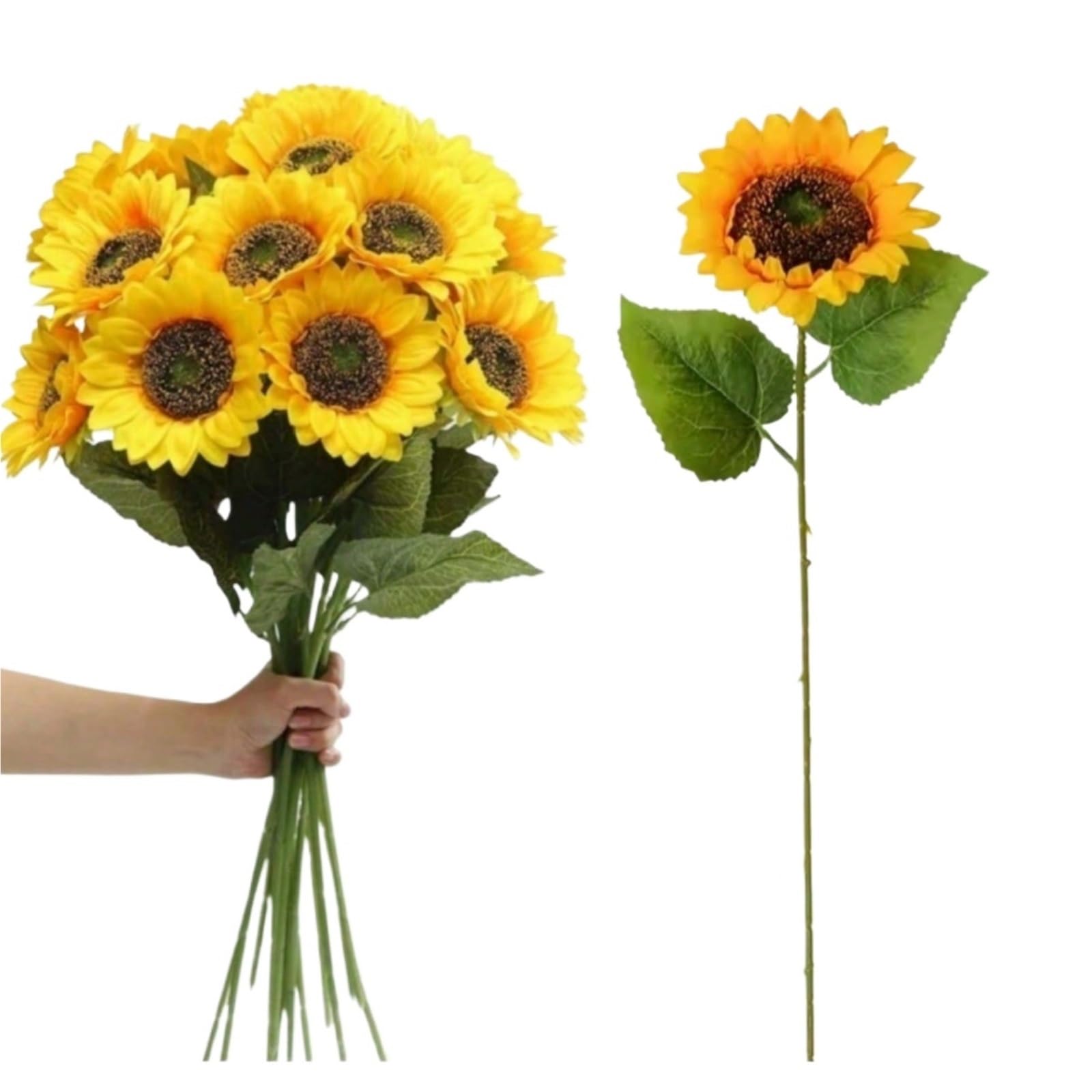 Dcrxz Artificial Flowers 10pcs Sunflower Artificial Flowers Bouquet Outdoor Garden Decor Home Floral Arrangement Wedding Decor Graduation Gift