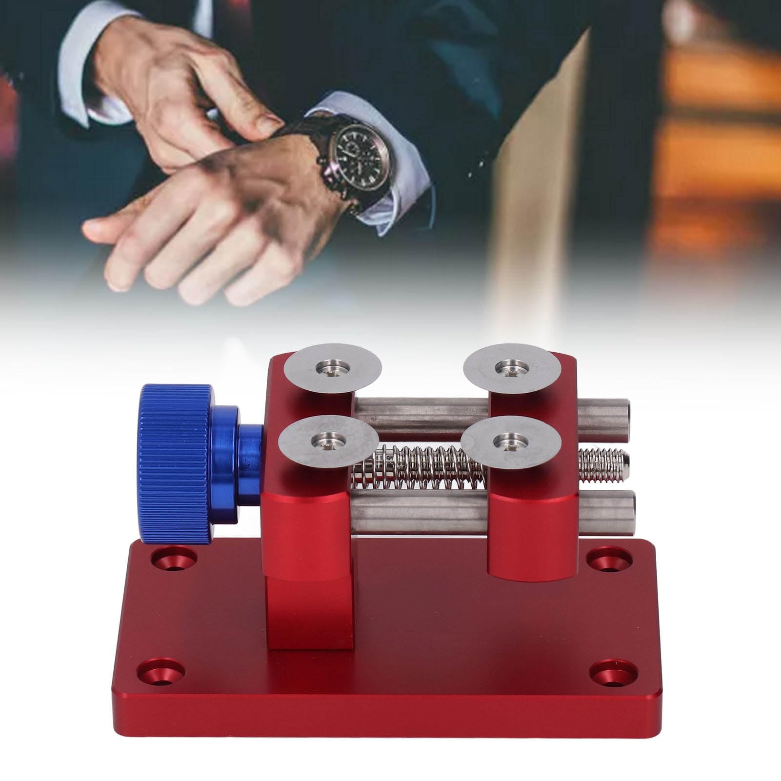 Professionelles Werkzeug zum Öffnen der Uhrenlünette, Uhrenreparaturset aus Edelstahl, langlebiges Uhrmacherwerkzeug für den Batteriewechsel mit rutschfestem Griff, perfekt für (Rot)