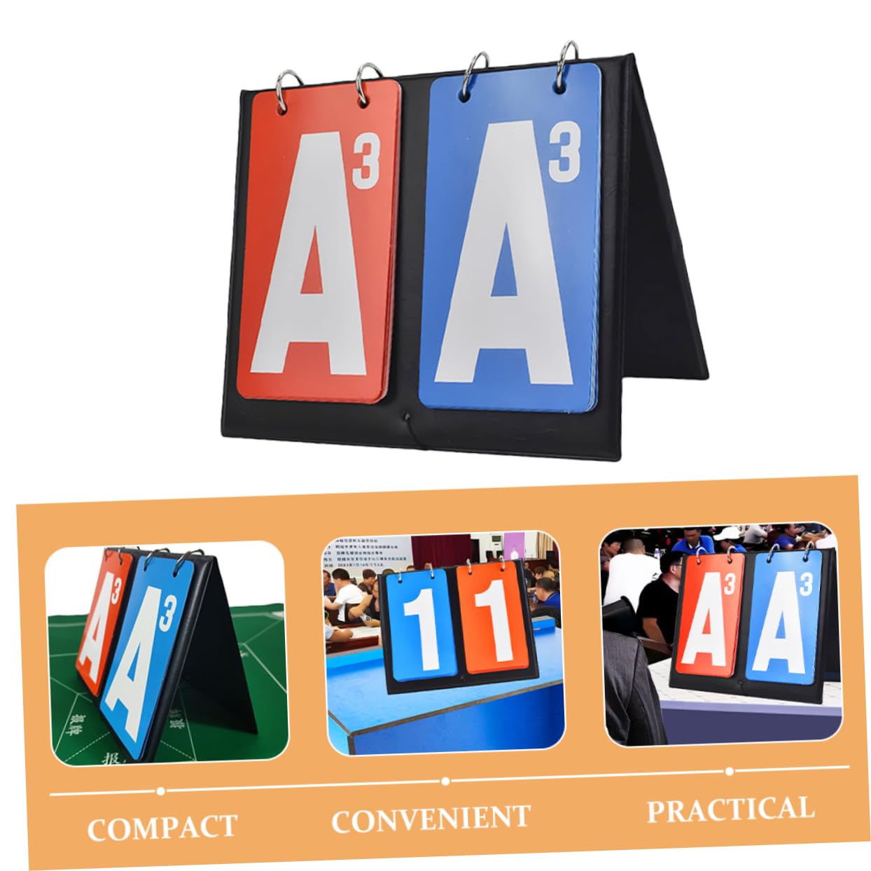 BRIGHTFUFU Portable Scoreboard Reusable Scorekeeper for Basketball Tennis Volleyball