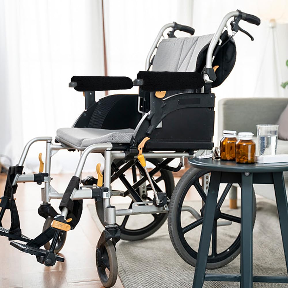 1 Paio Cuscini per braccioli per sedie a rotelle, Protezioni per Braccioli, Accessori Rotelle per braccioli di Sedia a rotelle Accessori Adatti a sedie da Ufficio e Trasporto, Scooter(Nero)