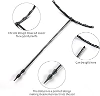 Vista 4 de 12 Pack Plant Support Stakes with 24 Pcs Clips, Half Round Ring Plastic Cage Holder Flower Pot Climbing Trellis for Small Vegetable,Indoor Plants