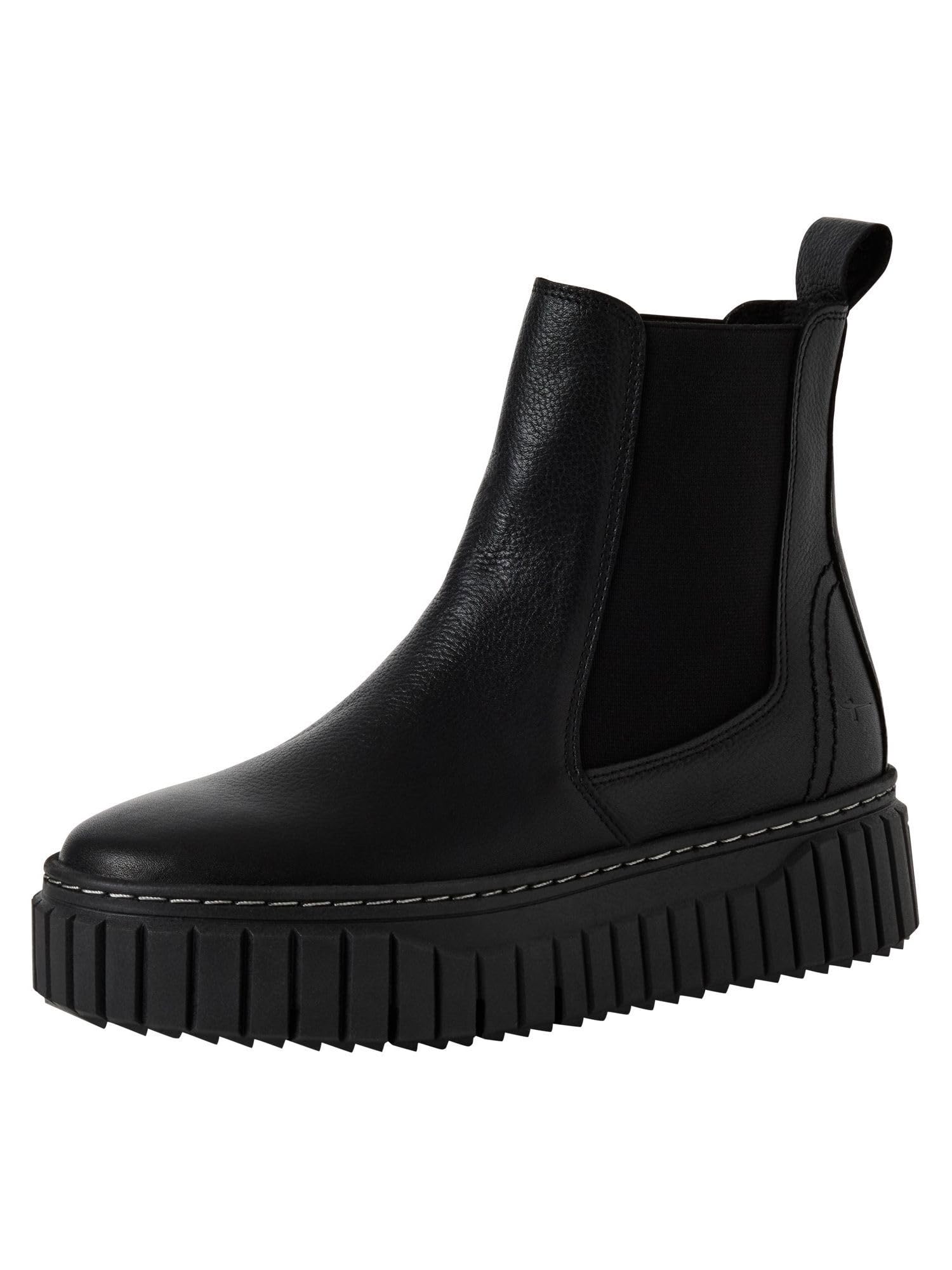 Tamaris Women's Chelsea Boots 1-25445-45, Black (Black Leather), 6 UK