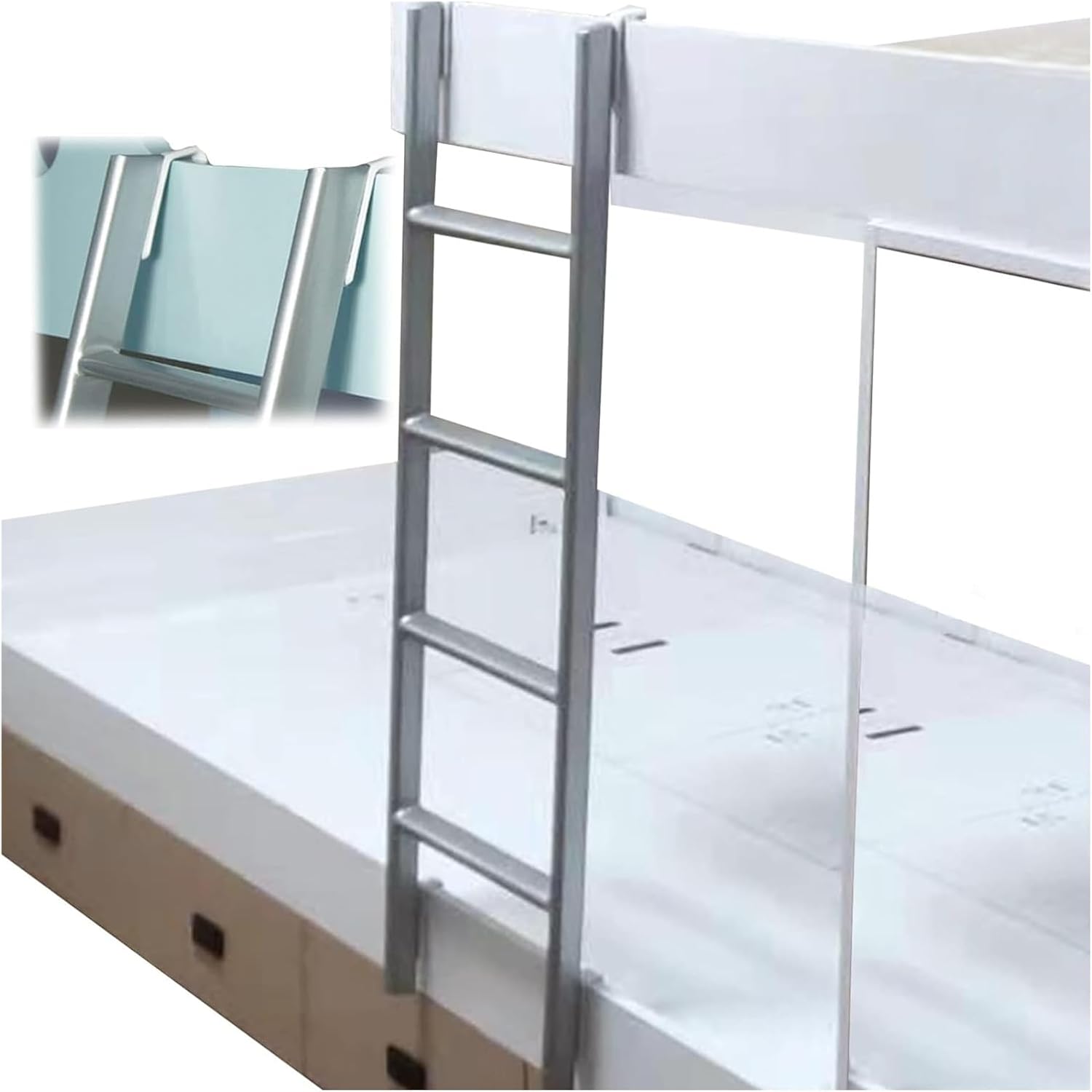 Bunk Bed Ladder, Bunk Ladder, Safety Home Twin Bed Side Ladder for Wood/Metal Bed, Hanging Iron Loft Ladder for Rv/Camper/Trailers (Size : 1.16m/3.8ft)