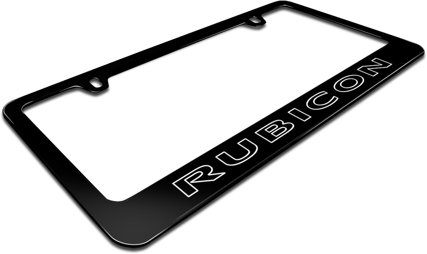 iPick Image Made for Jeep Rubicon Outline Black Metal License Plate Frame