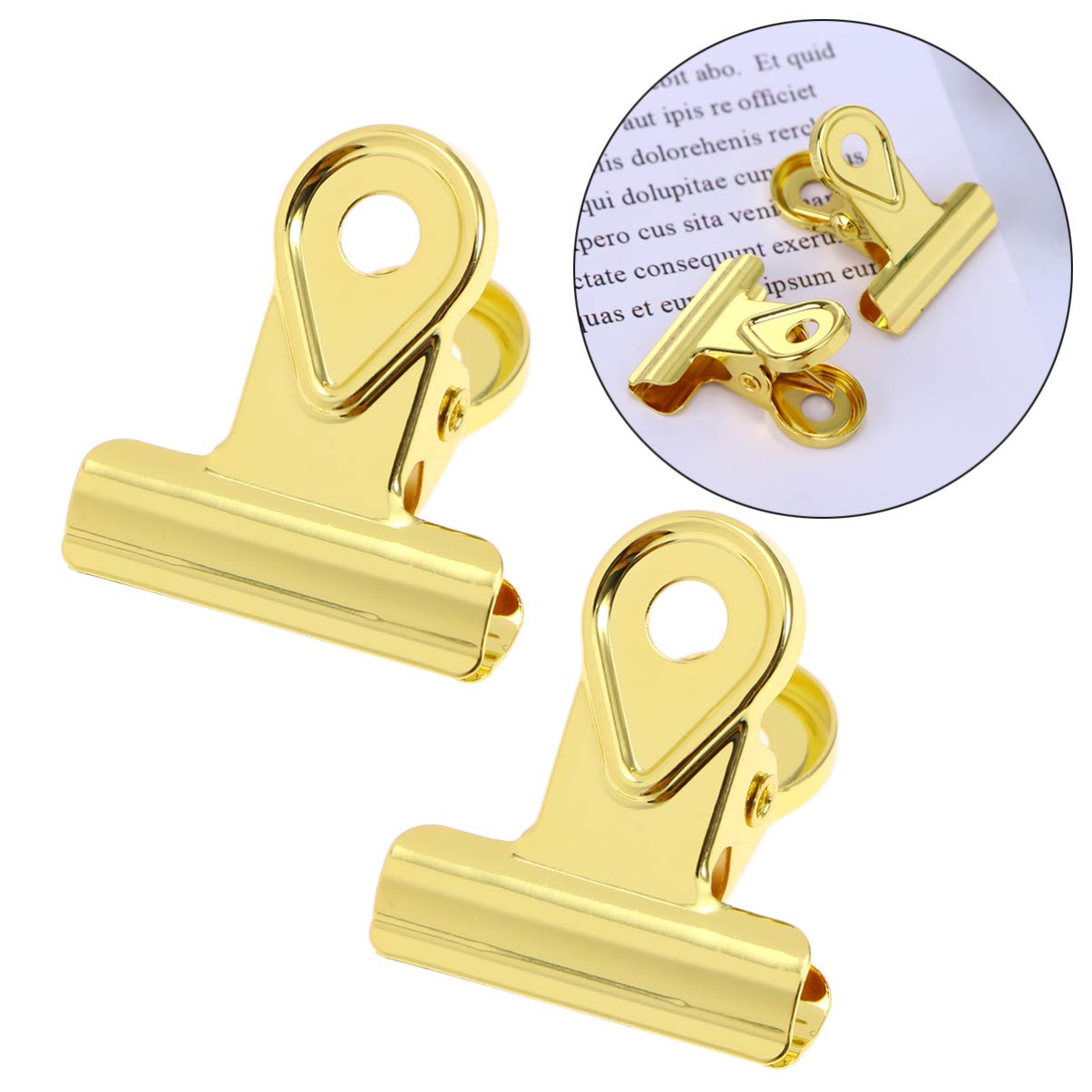 Ciieeo 45 Piezas Abrazadera De Papel De Metal Clips De Bulldog De Colores Clip De Bisagra De Carpeta Clip De Imagen Artesanal Clip De Factura De Papel Almacenamiento Oficina Papelería