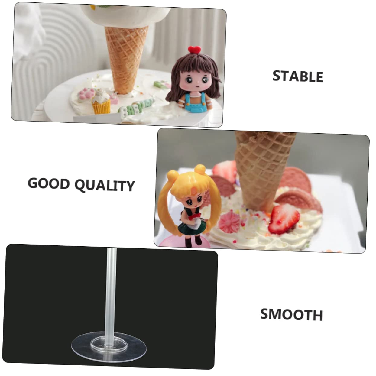 BEBEMOKO 4pcs Ice Cream Cake Support Racks Ice Cream Cake Fixing Accessory for Home Bakery Use Smooth Surface Fine Workmanship for Dessert Shops Special Occasions