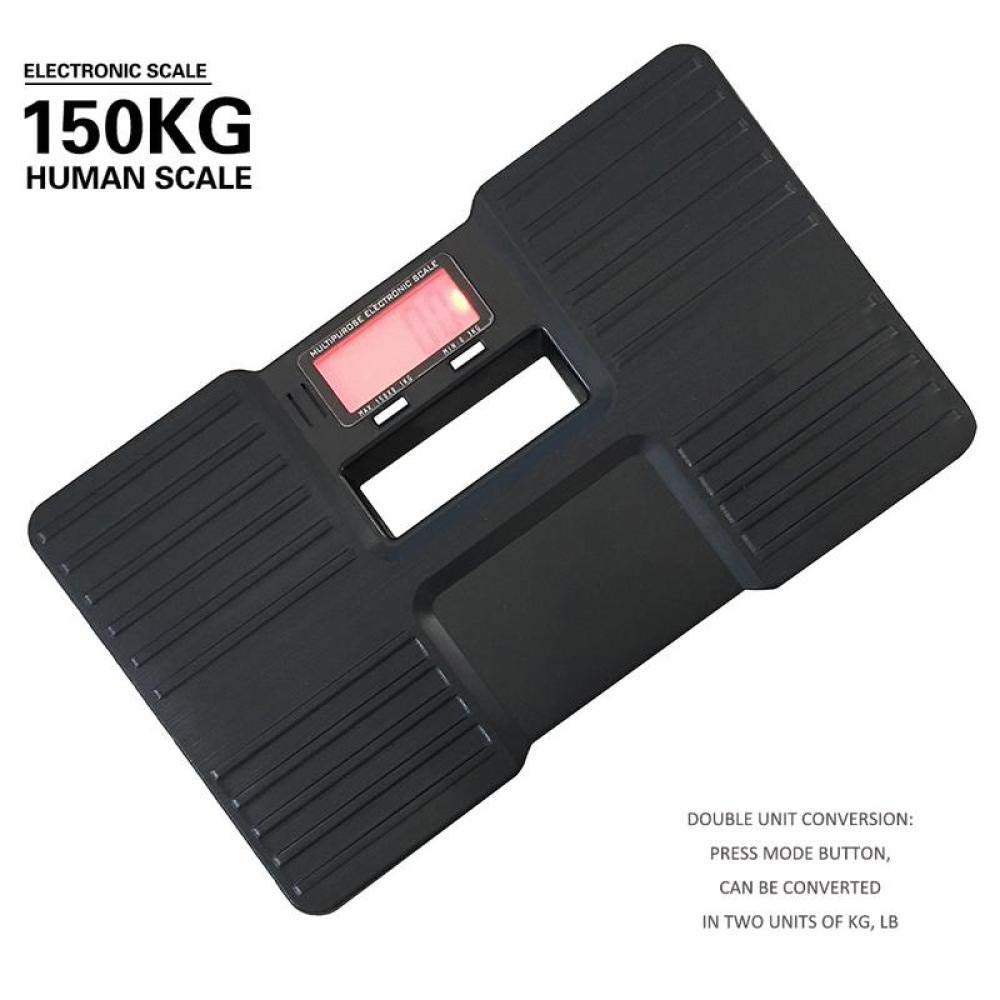 Báscula de gramos portátil, Báscula electrónica digital for baño, báscula de salud, máx. 150 kg, color negro